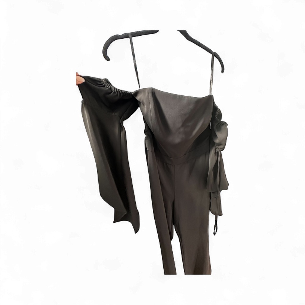 White House Black Market Black Tuxedo Jumpsuit - Off-Shoulder/Strapless